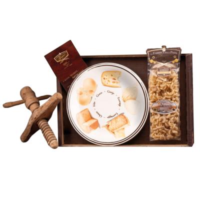 Coffret cadeau Pâtes de Gragnano I.G.P. "La Fabbrica della Pasta" - 500 gr avec Assiette - Décoration Fromage