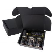 Coffret cadeau de 4 produits mignons  la truffe Giuliano Tartufi - Bote noire de luxe