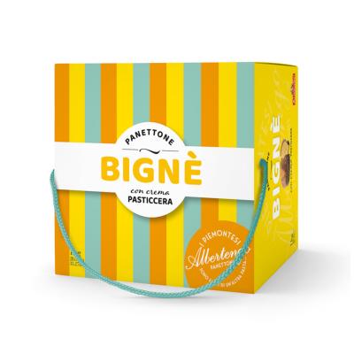 Panettone avec garniture de Crème Pâtissière à la liqueur "Albertengo" en boite - 1000 gr excellent Cadeau de Noël