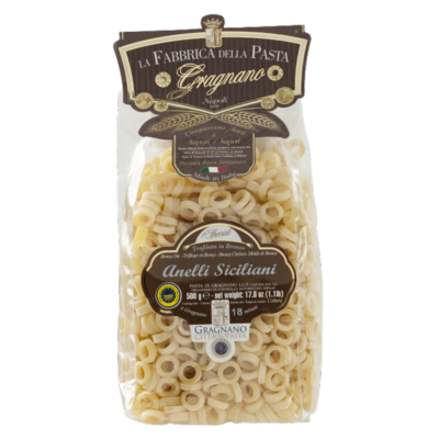 Pâtes de Gragnano I.G.P. Anneaux siciliens "Fabbrica della Pasta" - 500 gr Pâtes artisanales typiques de Naples