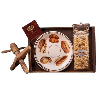 Coffret cadeau Pâtes de Gragnano I.G.P. "La Fabbrica della Pasta" - 500 gr avec Assiette - Décoration Pain