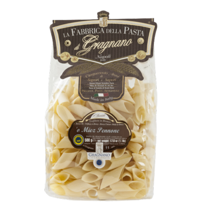 Pâtes de Gragnano I.G.P. 'O Miez Pennone "Fabbrica della Pasta" - 500 gr Pâtes artisanales typiques de Naples