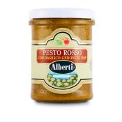 Pesto rouge de basilic génois AOP à l'huile d'olive extra vierge Alberti - 170 gr de la Ligurie